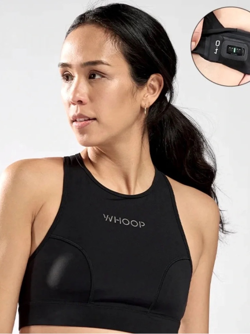 WHOOP Black Racerback Sports Bra Sensor Pocket